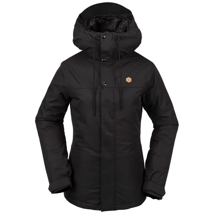 Volcom Bolt Insulated Jacket Women's Black Rayon Fabric Velvet Fabric Corduroy Fabric Volcom Bolt Insulated Jacket Women's Black Rayon Fabric Velvet Fabric Corduroy Fabric