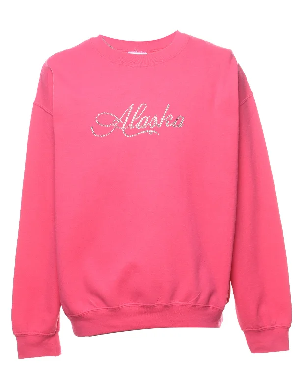 1990s Embellished Alaska Sweatshirt - L