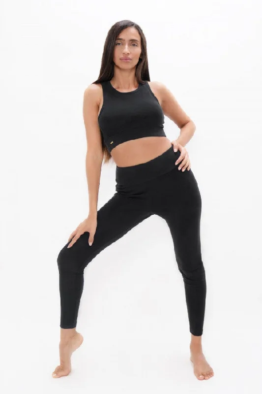 Munich MUC High Waisted Leggings Black Sand Fashionable Smooth Fit Leggings