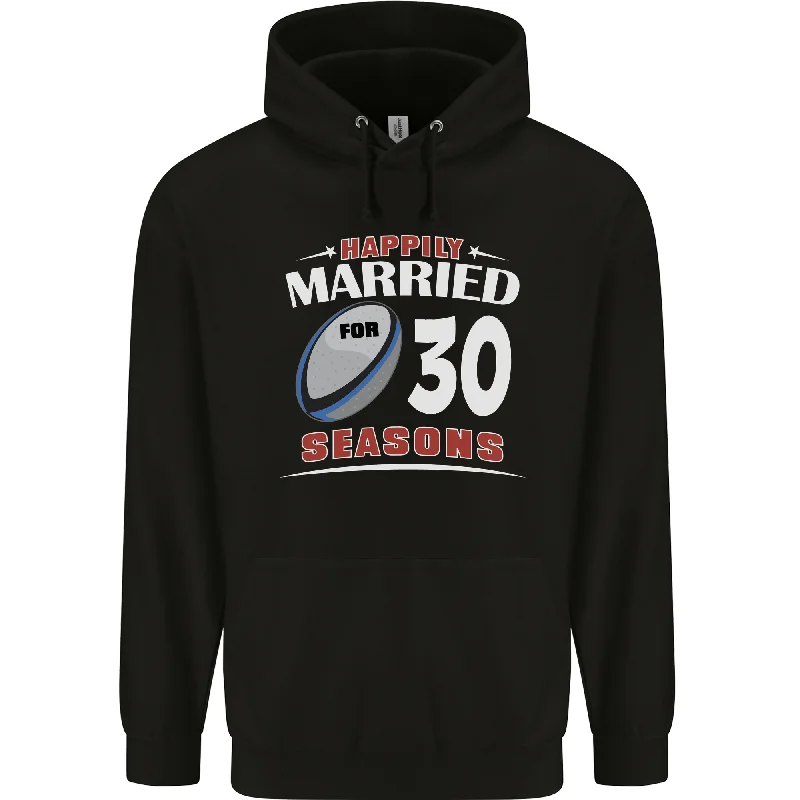 30 Year Wedding Anniversary 30th Rugby Mens 80% Cotton Hoodie Hoodie with Hem Embroidery Detailed Premium 30 Year Wedding Anniversary 30th Rugby Mens 80% Cotton Hoodie Hoodie with Hem Embroidery Detailed Premium