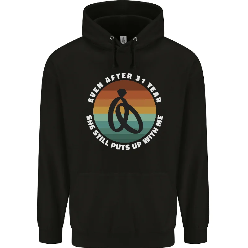 31 Year Wedding Anniversary 31st Marriage Mens 80% Cotton Hoodie Hoodie with Hem Drawcord Adjustable Customizable 31 Year Wedding Anniversary 31st Marriage Mens 80% Cotton Hoodie Hoodie with Hem Drawcord Adjustable Customizable