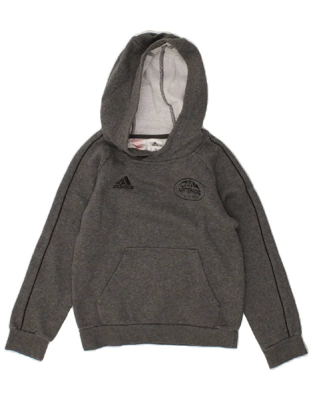 ADIDAS Boys Graphic Hoodie Jumper 7-8 Years Grey Hoodie with Hem Elastic Stretchable Comfortable ADIDAS Boys Graphic Hoodie Jumper 7-8 Years Grey Hoodie with Hem Elastic Stretchable Comfortable