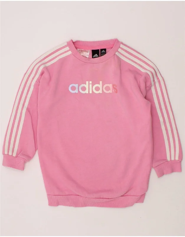 ADIDAS Girls Graphic Sweatshirt Jumper 3-4 Years Pink Cotton Hoodie with Button Classic Timeless ADIDAS Girls Graphic Sweatshirt Jumper 3-4 Years Pink Cotton Hoodie with Button Classic Timeless
