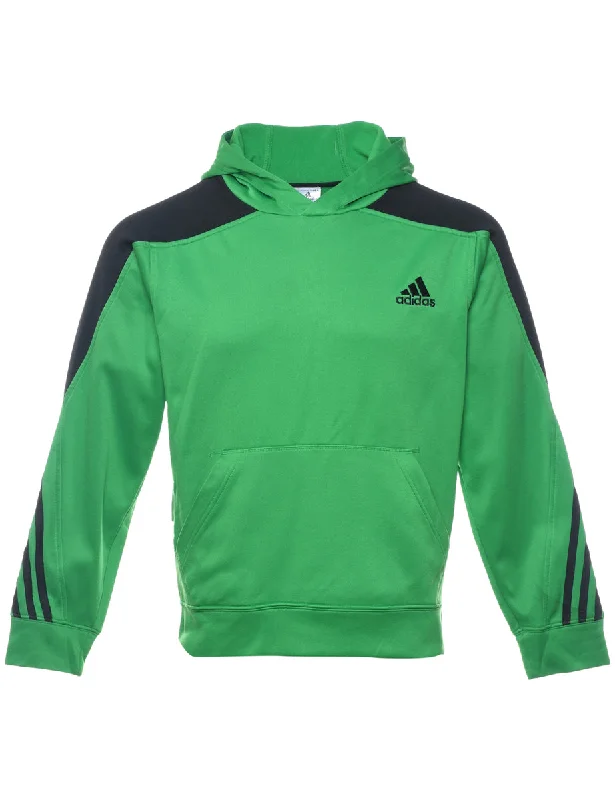 Adidas Hooded Green & Black Sweatshirt - S