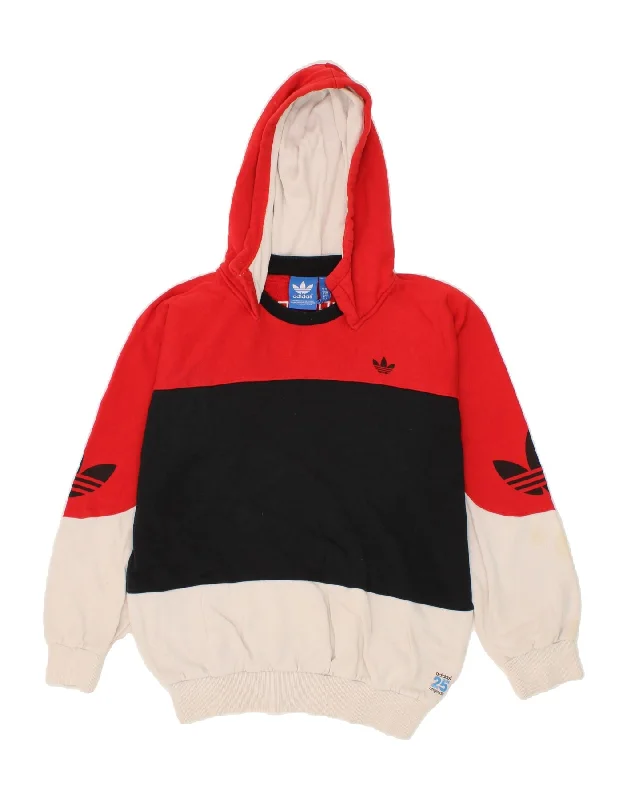 ADIDAS Mens Graphic Hoodie Jumper Medium Multicoloured Colourblock Cotton Hoodie with Rolled Sleeves Casual Relaxed ADIDAS Mens Graphic Hoodie Jumper Medium Multicoloured Colourblock Cotton Hoodie with Rolled Sleeves Casual Relaxed