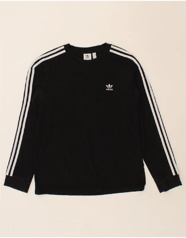 ADIDAS Womens Sweatshirt Jumper UK 14 Large Black Cotton