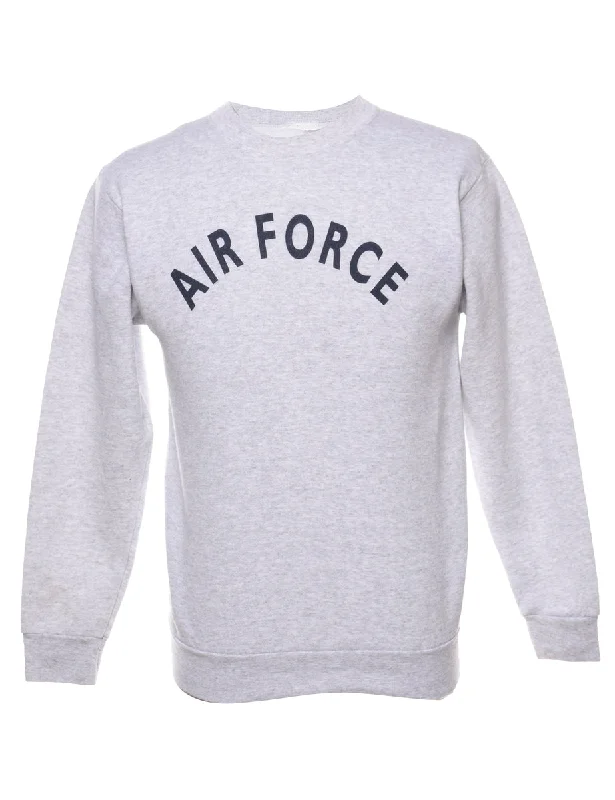 Air Force Printed Marl Grey Sweatshirt - S