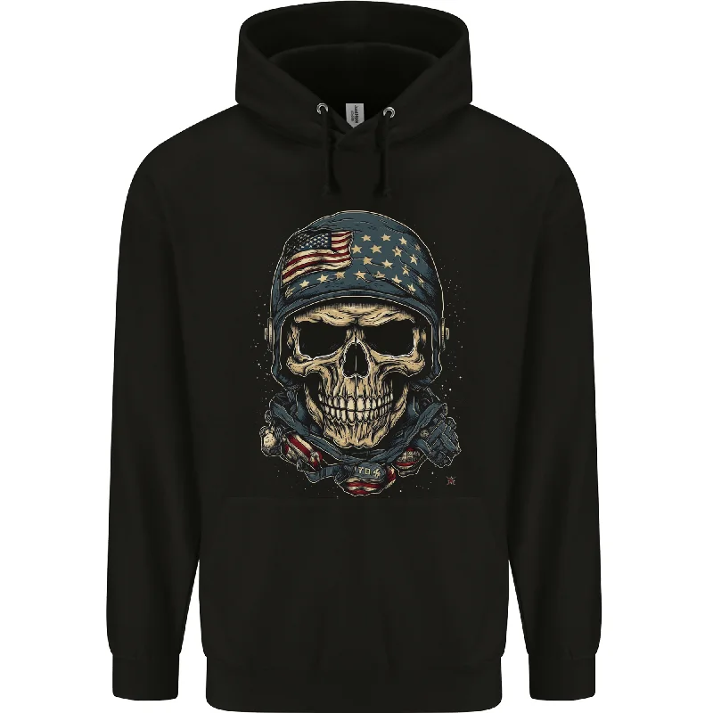 American Skull USA Mens 80% Cotton Hoodie