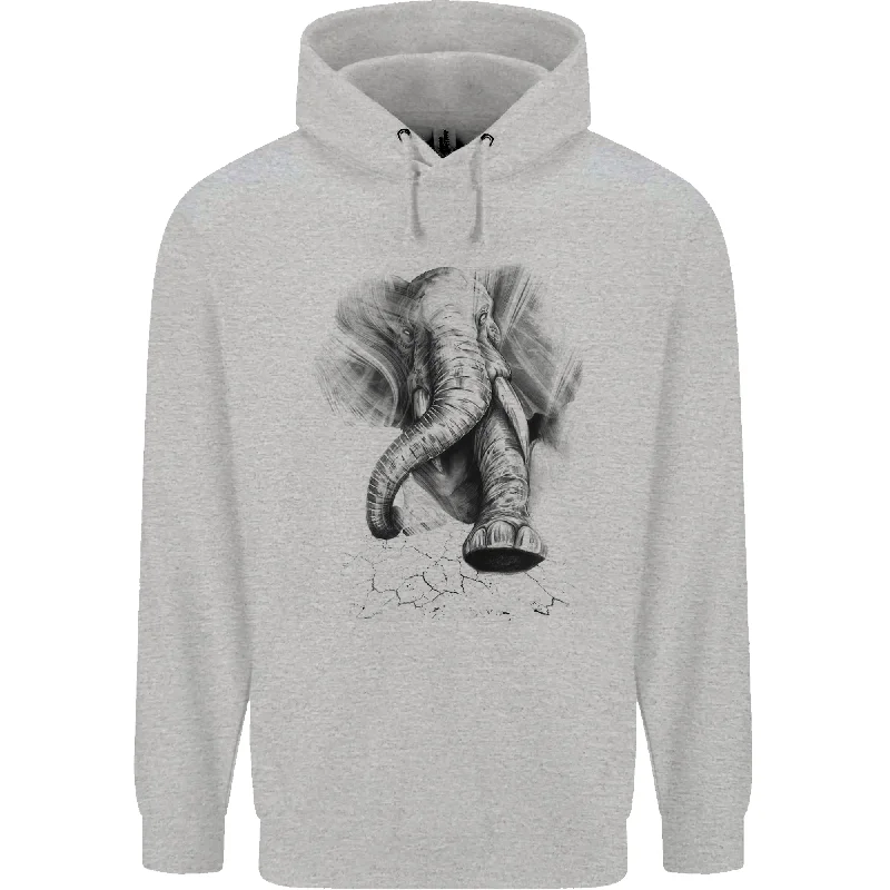 An Abstract Elephant Environment Mens 80% Cotton Hoodie