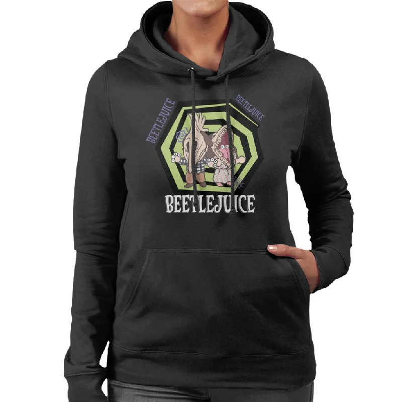 Beetlejuice Adam And Barbara Women's Hooded Sweatshirt Hoodie with V-Neck Classic Versatile Beetlejuice Adam And Barbara Women's Hooded Sweatshirt Hoodie with V-Neck Classic Versatile