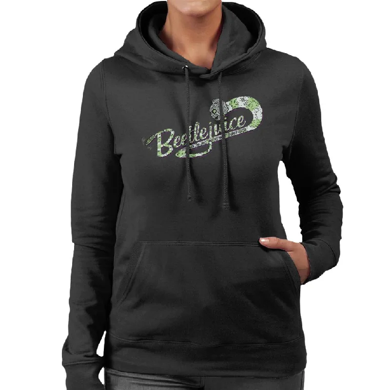 Beetlejuice Logo Turn On The Juice Women's Hooded Sweatshirt Hoodie Jacket Zipper Layering Beetlejuice Logo Turn On The Juice Women's Hooded Sweatshirt Hoodie Jacket Zipper Layering
