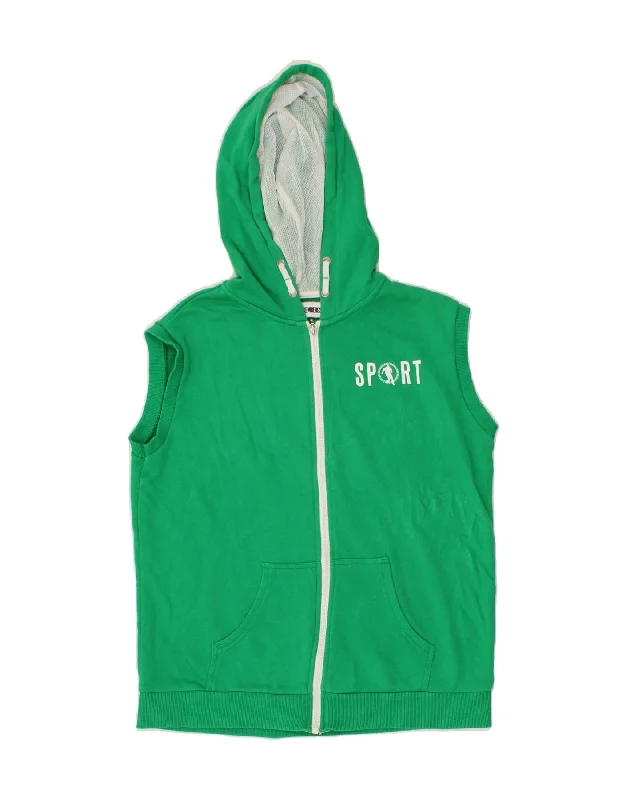 BIKKEMBERGS Boys Graphic Sleeveless Zip Hoodie Sweater 14-15 Years Green Hoodie with Set-In Sleeves Structured Classic BIKKEMBERGS Boys Graphic Sleeveless Zip Hoodie Sweater 14-15 Years Green Hoodie with Set-In Sleeves Structured Classic
