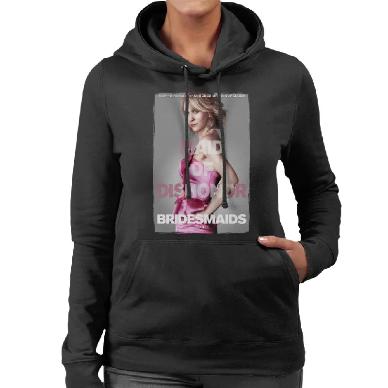 Bridesmaids Annie Movie Poster Maid Of Dishonor Women's Hooded Sweatshirt Hoodie with Longline Fit Extended Stylish Bridesmaids Annie Movie Poster Maid Of Dishonor Women's Hooded Sweatshirt Hoodie with Longline Fit Extended Stylish