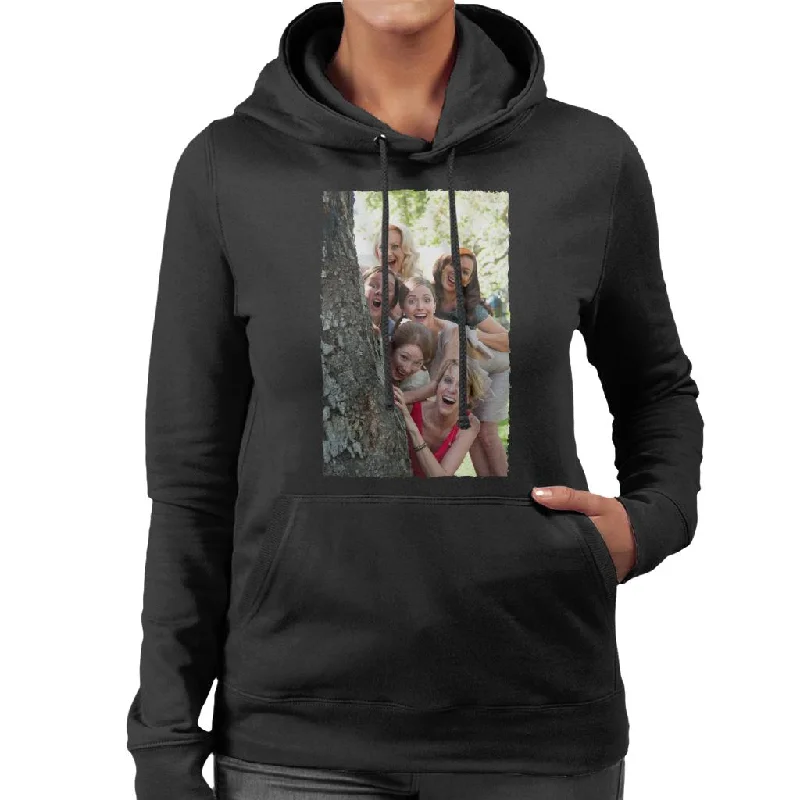 Bridesmaids Bridal Party Around Tree Women's Hooded Sweatshirt Hoodie with Drawstring Waist Adjustable Fitted Bridesmaids Bridal Party Around Tree Women's Hooded Sweatshirt Hoodie with Drawstring Waist Adjustable Fitted