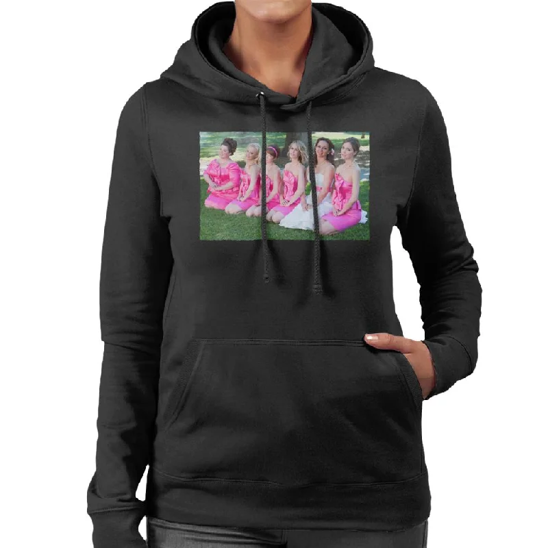Bridesmaids Bridal Party Photo Kneeling On Lawn Women's Hooded Sweatshirt Hoodie with Hidden Zipper Minimalist Clean Bridesmaids Bridal Party Photo Kneeling On Lawn Women's Hooded Sweatshirt Hoodie with Hidden Zipper Minimalist Clean