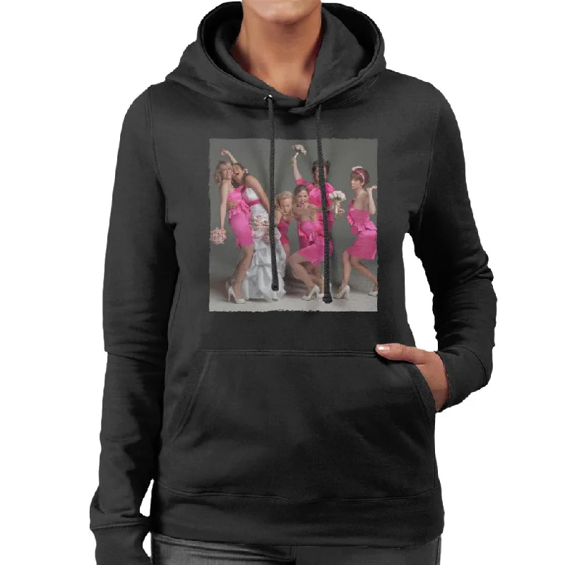Bridesmaids Bridal Party Wacky Wedding Photo Women's Hooded Sweatshirt Hoodie with High Neck Warm Protective Bridesmaids Bridal Party Wacky Wedding Photo Women's Hooded Sweatshirt Hoodie with High Neck Warm Protective