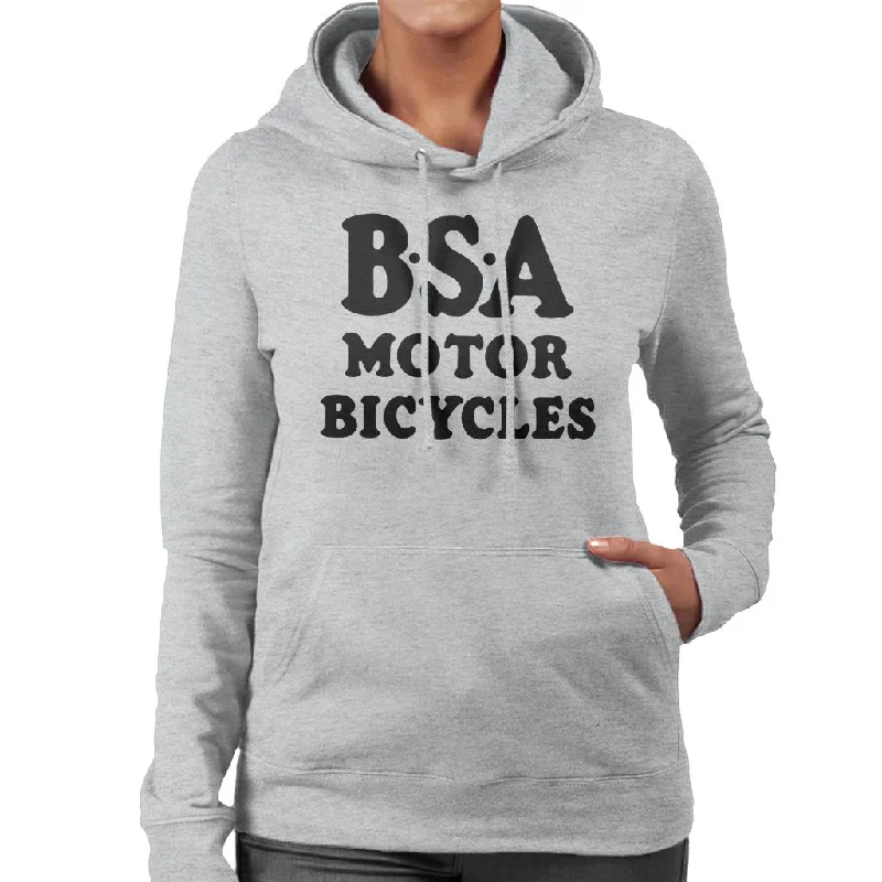 BSA Motor Bicycles Women's Hooded Sweatshirt Hoodie with Elastic Waist Stretchable Comfortable BSA Motor Bicycles Women's Hooded Sweatshirt Hoodie with Elastic Waist Stretchable Comfortable