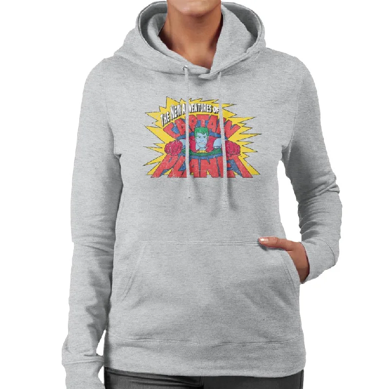 Captain Planet The New Adventures Logo Women's Hooded Sweatshirt Hoodie with Relaxed Fit Easy Casual Captain Planet The New Adventures Logo Women's Hooded Sweatshirt Hoodie with Relaxed Fit Easy Casual