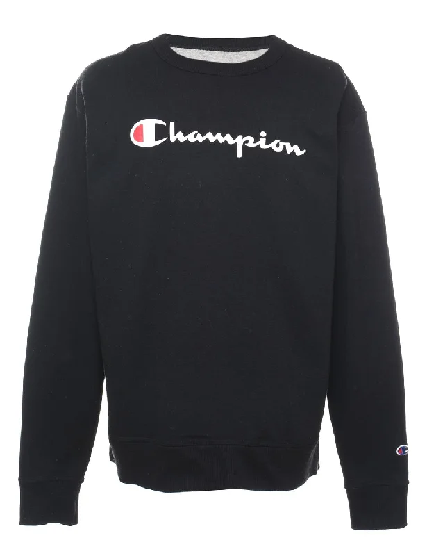 Champion Black Printed Sweatshirt - L