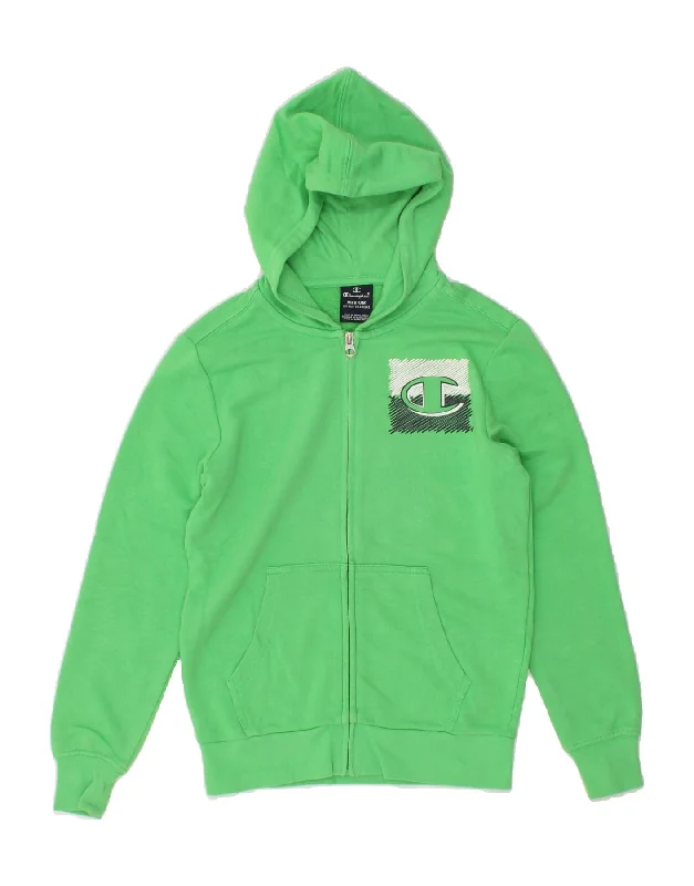 CHAMPION Boys Graphic Zip Hoodie Sweater 9-10 Years Medium Green Hoodie with Turtle Neck Cozy Winter CHAMPION Boys Graphic Zip Hoodie Sweater 9-10 Years Medium Green Hoodie with Turtle Neck Cozy Winter