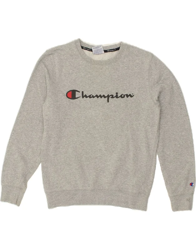 CHAMPION Mens Graphic Sweatshirt Jumper Small Grey