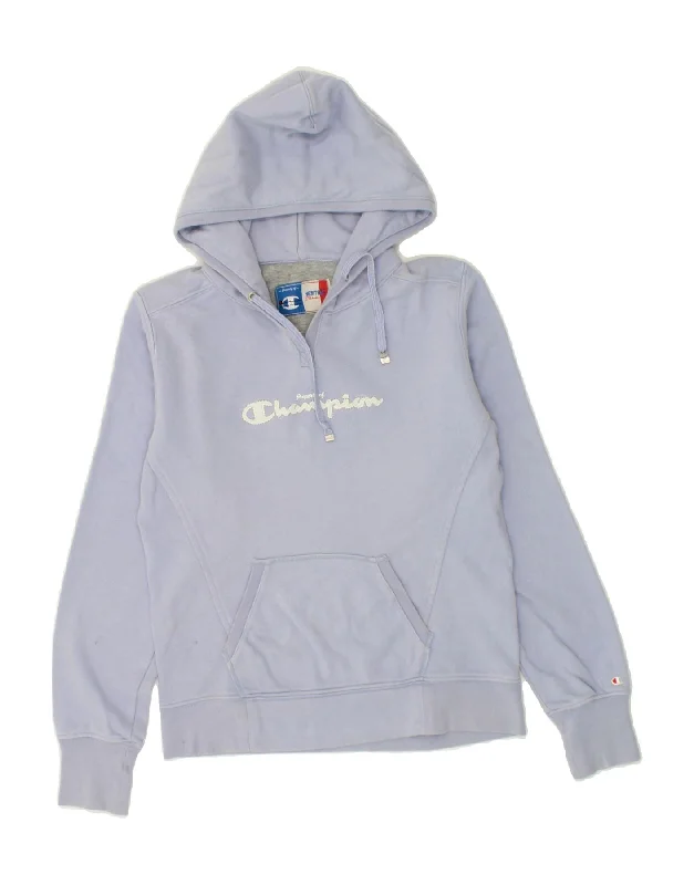 CHAMPION Womens Graphic Hoodie Jumper UK 12 Medium Purple Cotton Hoodie with Sequins Glamorous Eye-catching CHAMPION Womens Graphic Hoodie Jumper UK 12 Medium Purple Cotton Hoodie with Sequins Glamorous Eye-catching