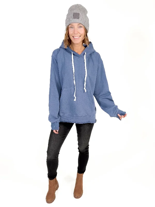 Clara Hooded Sweatshirt- DENIM BLUE