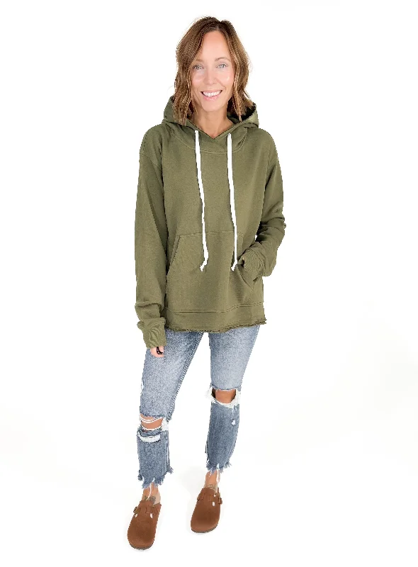 Clara Hooded Sweatshirt- OLIVE