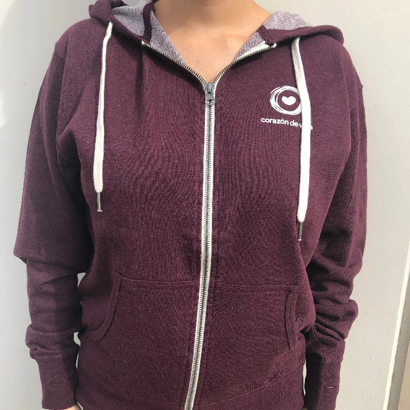 "Child Within" Unisex Zip Hooded Sweatshirt (Burgundy) Hoodie with Applique Textured Unique "Child Within" Unisex Zip Hooded Sweatshirt (Burgundy) Hoodie with Applique Textured Unique