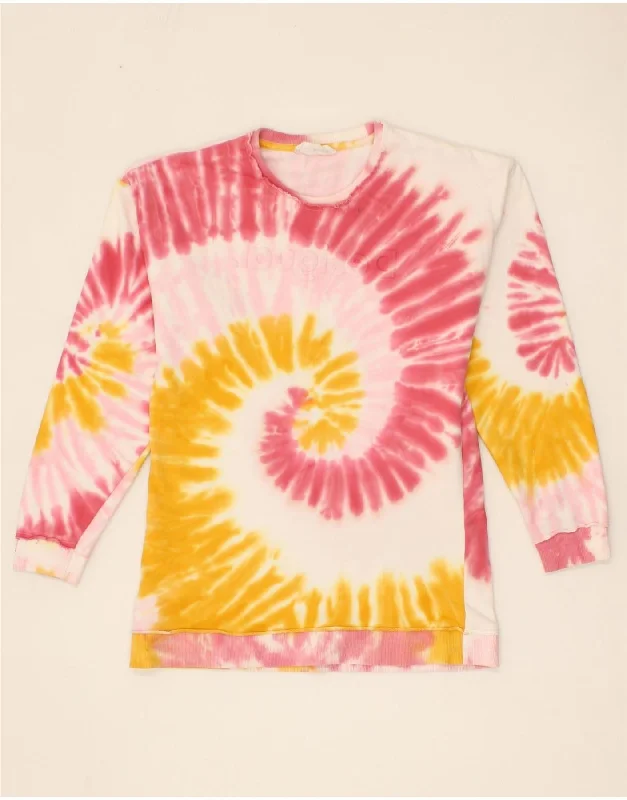 DESIGUAL Girls Graphic Sweatshirt Jumper 13-14 Years Pink Tie Dye Cotton Hoodie with Elastic Cuffs Stretchable Comfortable DESIGUAL Girls Graphic Sweatshirt Jumper 13-14 Years Pink Tie Dye Cotton Hoodie with Elastic Cuffs Stretchable Comfortable