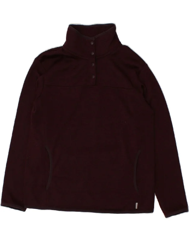 EDDIE BAUER Womens Button Neck Sweatshirt Jumper UK 16 Large Burgundy Hoodie with Drawcord Adjustable Secure EDDIE BAUER Womens Button Neck Sweatshirt Jumper UK 16 Large Burgundy Hoodie with Drawcord Adjustable Secure
