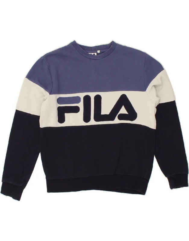 FILA Womens Oversized Graphic Sweatshirt Jumper UK 10 Small Multicoloured