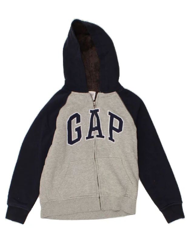 GAP Boys Graphic Zip Hoodie Sweater 9-10 Years Medium Grey Colourblock Hoodie with Rolled Sleeves Casual Relaxed GAP Boys Graphic Zip Hoodie Sweater 9-10 Years Medium Grey Colourblock Hoodie with Rolled Sleeves Casual Relaxed