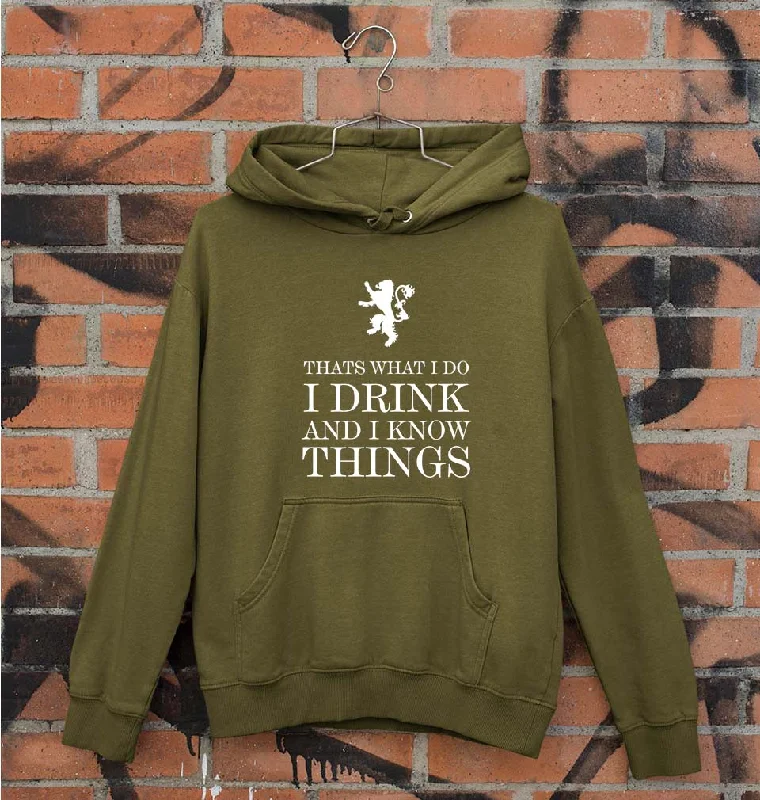 GOT Game of Thrones I Drink And Know Things Unisex Hoodie for Men/Women Hoodie with Pastel Soft Subtle GOT Game of Thrones I Drink And Know Things Unisex Hoodie for Men/Women Hoodie with Pastel Soft Subtle