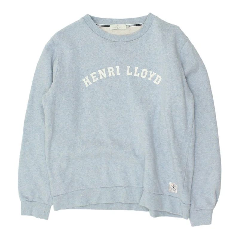 Henri Lloyd Womens Light Blue Spell Out Sweatshirt | Vintage Designer Jumper VTG