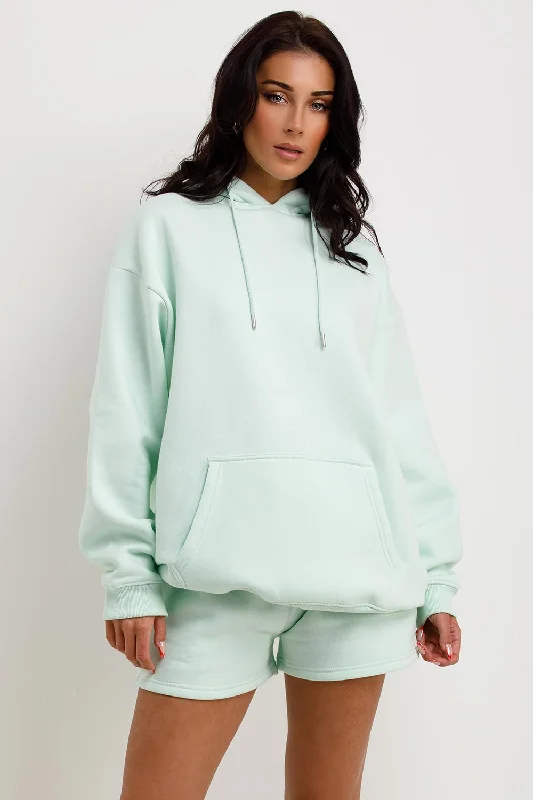 Hoodie And Shorts Tracksuit Mint