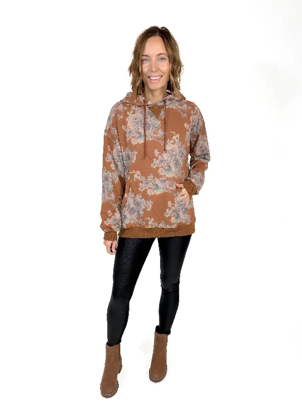 Izabel Floral Hoodie- COPPER