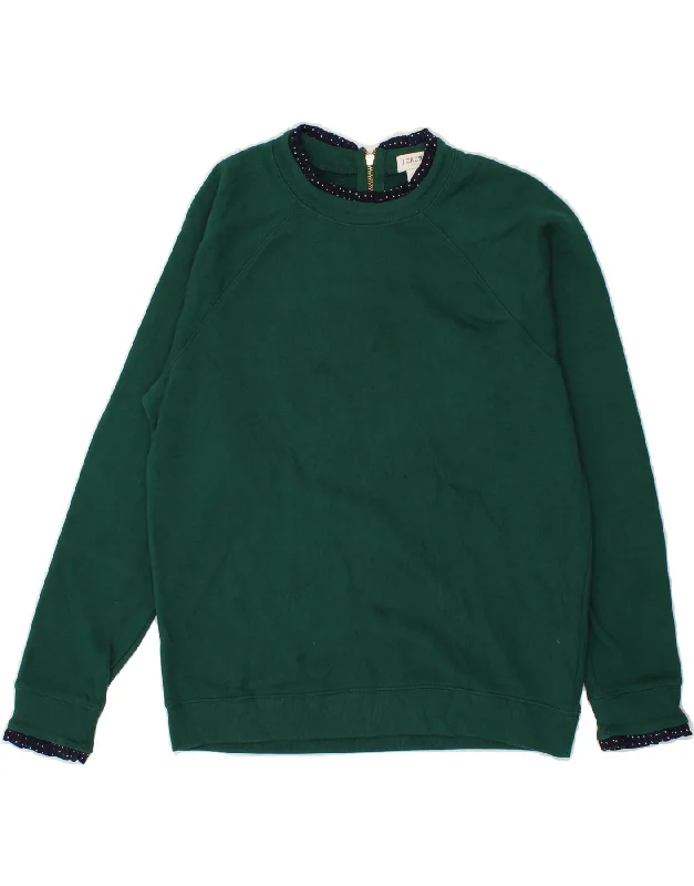 J. CREW Womens Sweatshirt Jumper UK 14 Medium Green Cotton Hoodie with Hem Raw Edge Edgy Unfinished J. CREW Womens Sweatshirt Jumper UK 14 Medium Green Cotton Hoodie with Hem Raw Edge Edgy Unfinished