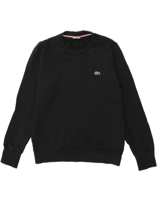 LACOSTE Mens Sweatshirt Jumper Size 5 Large Black Cotton