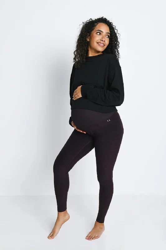 Maternity Ultimate Soft-Touch Leggings - Winter Berry Marl Trendy Full-Length Leggings Maternity Ultimate Soft-Touch Leggings - Winter Berry Marl Trendy Full-Length Leggings