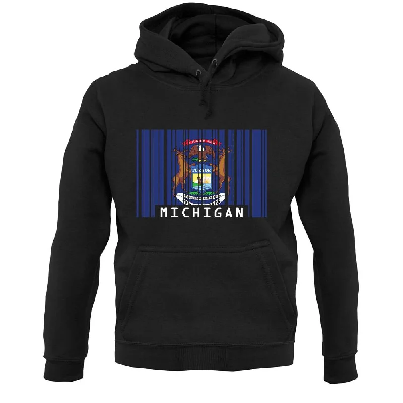 Michigan Barcode Style Flag Unisex Hoodie