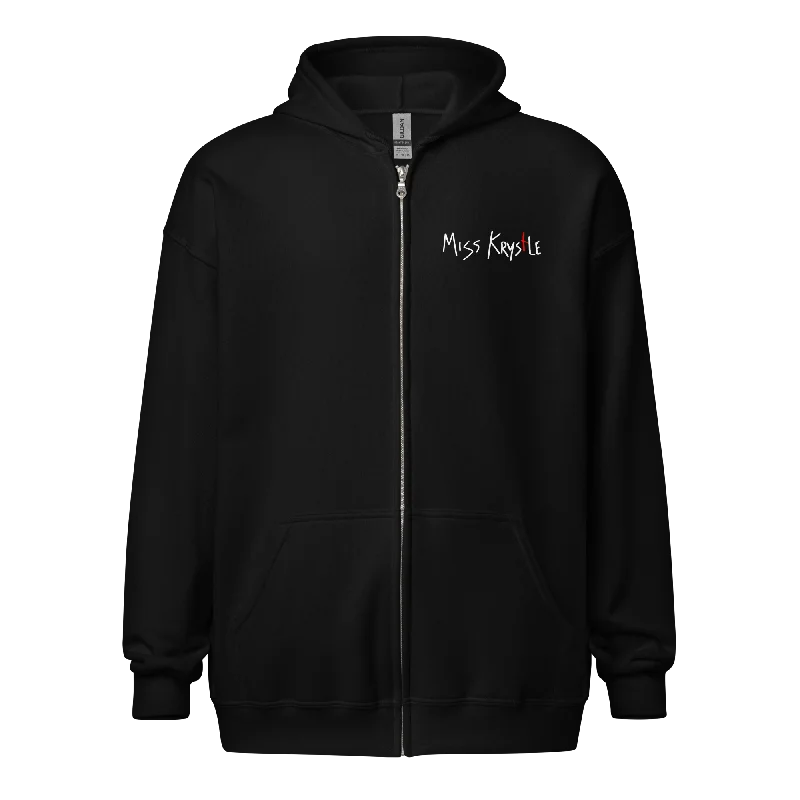 Miss Krystle Monster Zip Hoodie (Unisex) Hoodie with Toggle Buttons Decorative Unique Miss Krystle Monster Zip Hoodie (Unisex) Hoodie with Toggle Buttons Decorative Unique