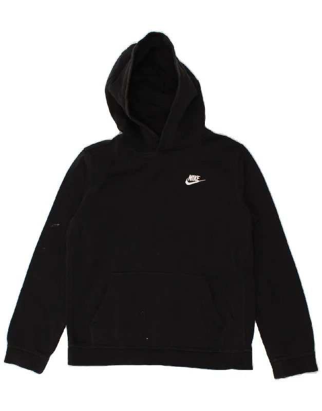 NIKE Boys Hoodie Jumper 13-14 Years XL Black Cotton Hoodie with Drawstring Waist Adjustable Fitted NIKE Boys Hoodie Jumper 13-14 Years XL Black Cotton Hoodie with Drawstring Waist Adjustable Fitted