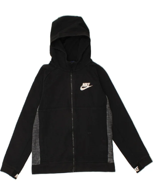 NIKE Boys Zip Hoodie Sweater 12-13 Years Large Black Colourblock Cotton Hoodie with Relaxed Fit Easy Casual NIKE Boys Zip Hoodie Sweater 12-13 Years Large Black Colourblock Cotton Hoodie with Relaxed Fit Easy Casual