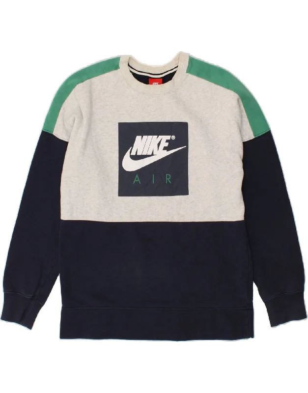 NIKE Mens Nike Air Graphic Sweatshirt Jumper Small Grey Colourblock Hoodie with Tied Waist Feminine Flattering NIKE Mens Nike Air Graphic Sweatshirt Jumper Small Grey Colourblock Hoodie with Tied Waist Feminine Flattering