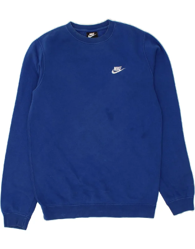 NIKE Mens Sweatshirt Jumper Small Blue Cotton