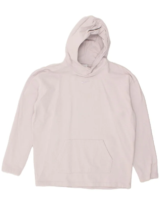 NIKE Womens Longline Oversized Hoodie Jumper UK 10 Small Purple Cotton Hoodie with Applique Textured Unique NIKE Womens Longline Oversized Hoodie Jumper UK 10 Small Purple Cotton Hoodie with Applique Textured Unique