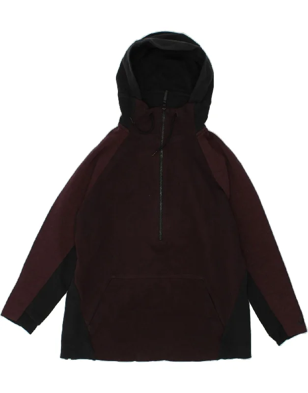 NIKE Womens Oversized Zip Neck Hoodie Jumper UK 18 XL Maroon Colourblock Hoodie with Patch Decorative Personalized NIKE Womens Oversized Zip Neck Hoodie Jumper UK 18 XL Maroon Colourblock Hoodie with Patch Decorative Personalized