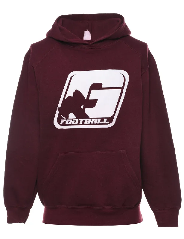 Plum Football Hoodie - S