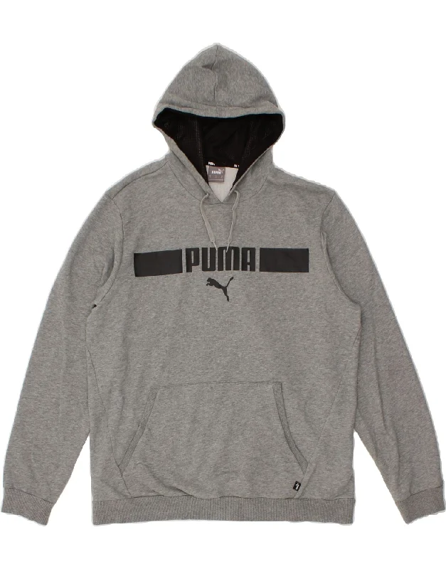 PUMA Mens Graphic Hoodie Jumper XL Grey